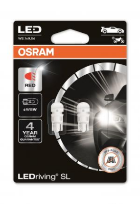 Picture of OSRAM 0,6W W5W W2,1X9,5D LED RED