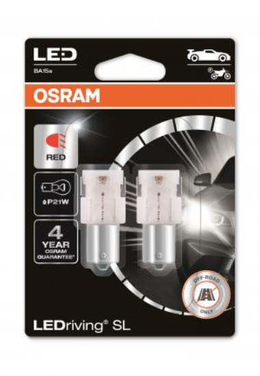 Picture of OSRAM 1,9W P21W BA15S LED RED