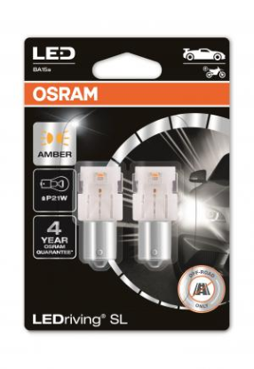 Picture of OSRAM 12V 1,3W P21W BA15S LED AMBER