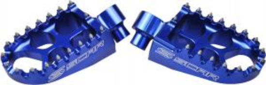 Picture of YZ65 18- / YZ85 02- / YZ-YZF 97- & FANTIC EVO FOOTPEGS ALU BLUE COLOR + 10MM