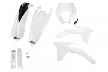 Picture of UFO FULL KIT KTM WHITE WITH HEADLIGHT - EXC / EXC-F 2012-2013