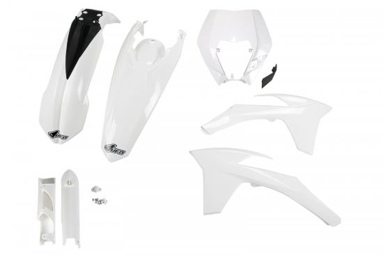 Picture of UFO FULL KIT KTM WHITE WITH HEADLIGHT - EXC / EXC-F 2012-2013