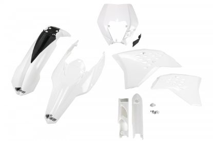 Picture of UFO FULL KIT KTM WHITE WITH HEADLIGHT - EXC / EXC-F 2009-2011