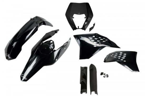 Picture of UFO FULL KIT KTM BLACK WITH HEADLIGHT - EXC / EXC-F 2009-2011