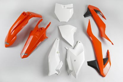 Picture of UFO PLASTIC KIT KTM ORANGE / WHITE OEM 18 - SX85 18-23