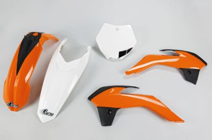 Picture of UFO PLASTIC KIT KTM ORANGE / WHITE / BLACK (OEM) - KTM 85 13-16