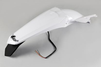 Picture of UFO REAR FENDER (W/LED) YAMAHA WHITE - YZF250 14-18 / YZF450 14-17