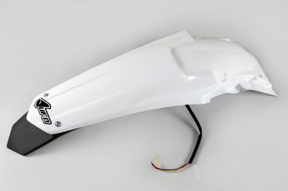 Picture of UFO REAR FENDER (W/LED) SUZUKI WHITE - RMZ250 10-18