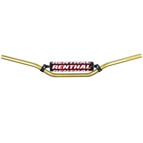 Picture of RENTHAL HANDLEBAR 22MM GOLD-PADDED 809 RC HIGH 809-01-GO-01-185