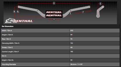 Picture of RENTHAL HANDLEBAR TWINWALL ORANGE-PADDED 994 KTM HIGH 994-01-OR