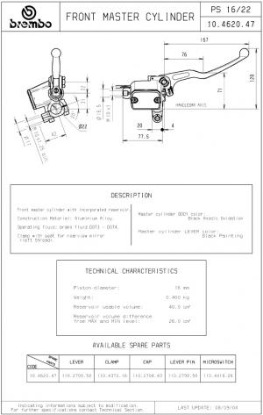 Picture of Remcilinder  Zwart Brembo